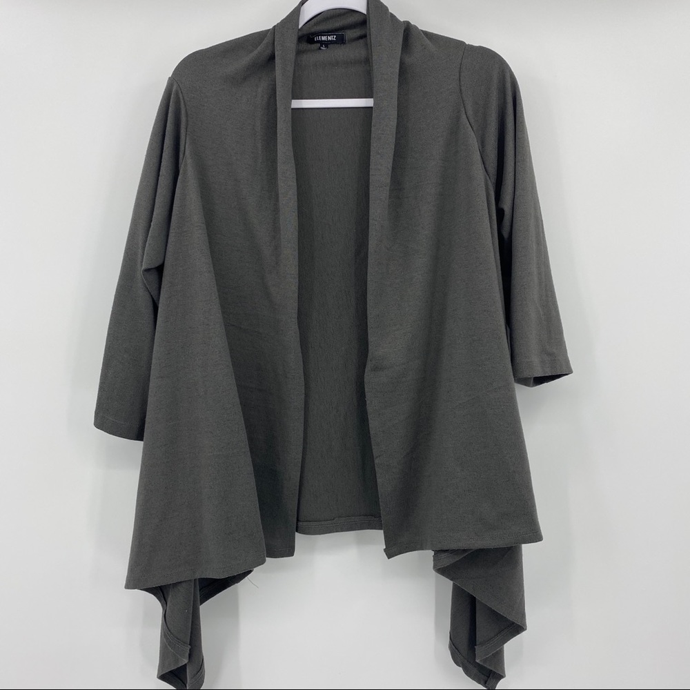 Open-Front Women's Cardigan - Olive Gray